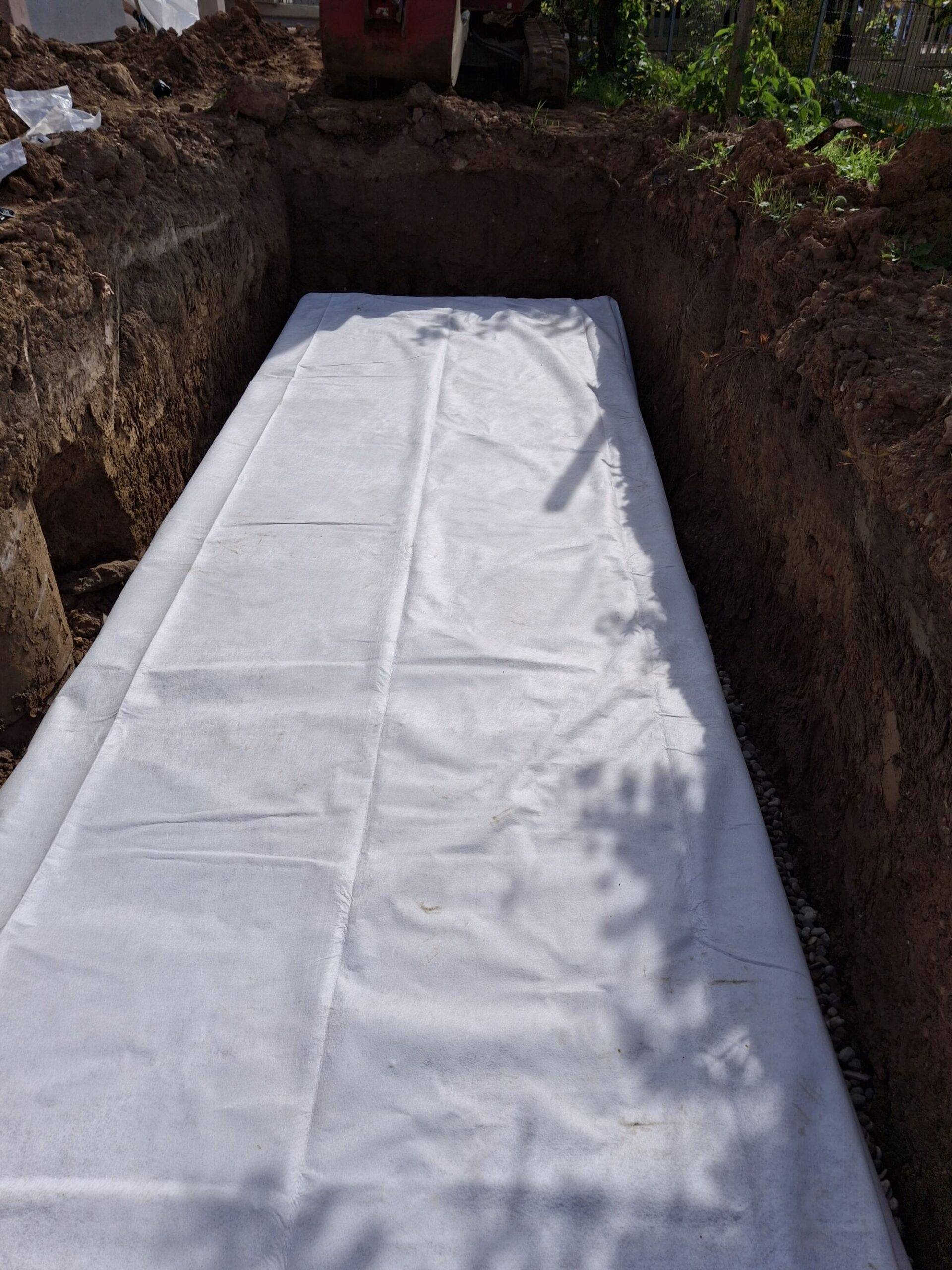 Réalisation bassin d&#8217;infiltration avec cagettes 3m3 Sélestat 1